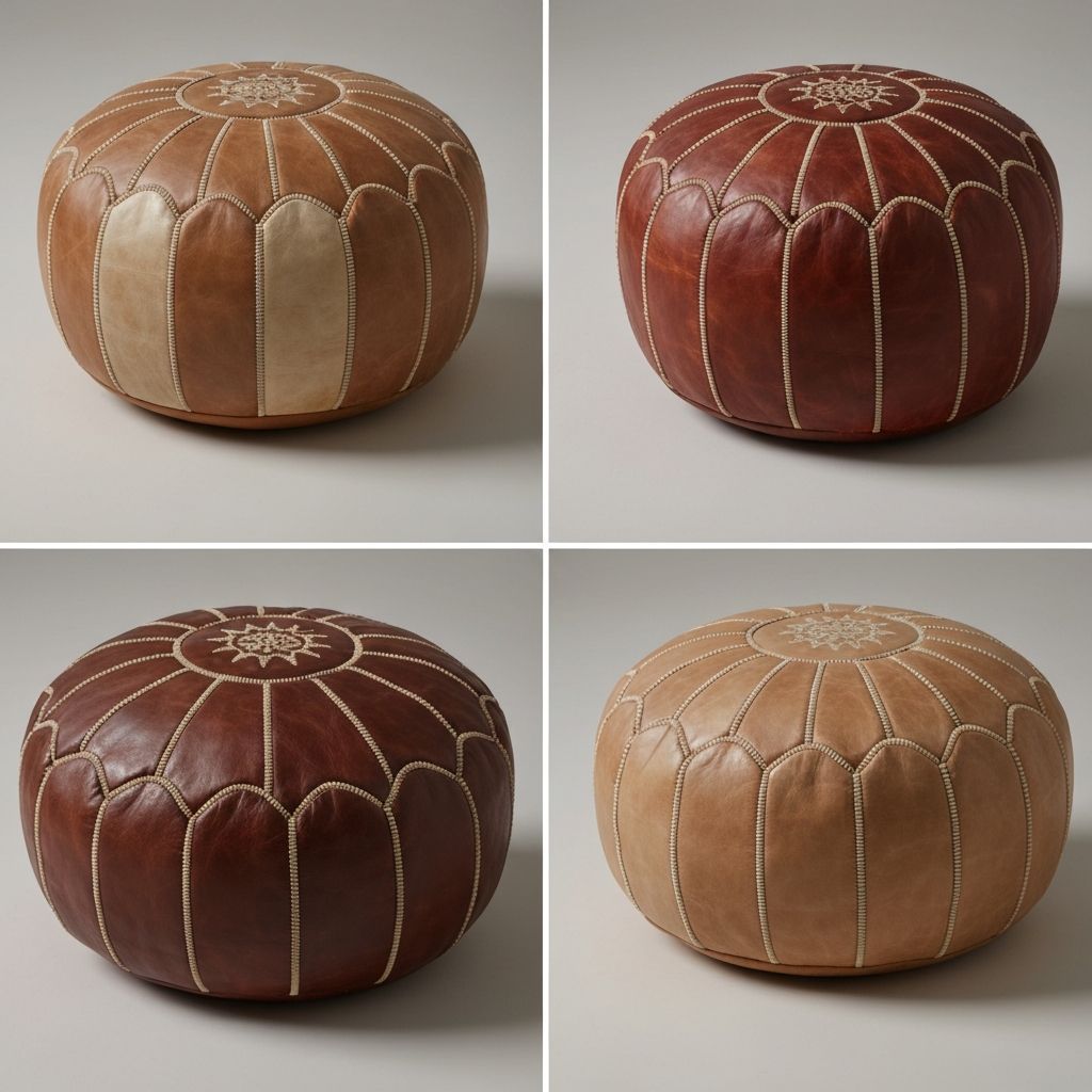 Handcrafted Leather Poufs: Moroccan Artistry